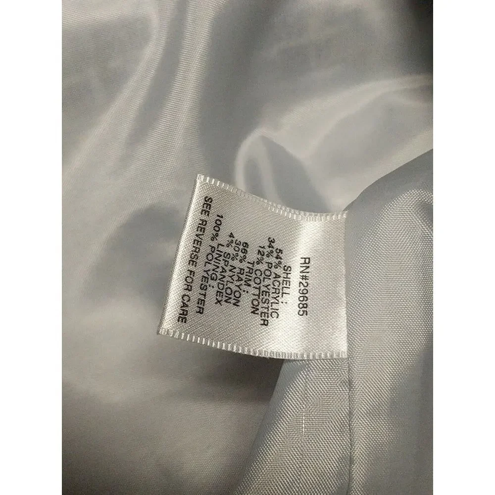 Pendleton Women's Suit Jacket LARGE Petite‎ White Black Gray Full Zip Lined